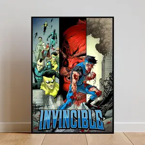 Invincible Comic Art Canvas – A Must-Have for Superhero Fans, Perfect for Bedrooms and Game Rooms