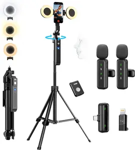 Vlogging Kit for /Android, 70.9" Auto   Tripod for  with Light, Microphone/Remote Control, Content Creator Essentials Starter Kit for  and YouTube