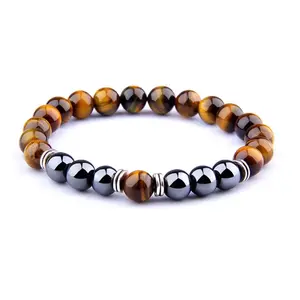 Hematite and Tiger’s Eye Beaded Bracelet