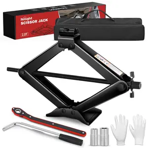 Nilight Scissor Jack Kit for Car 2 Ton(4409 lbs), Heavy Duty Portable Steel Scissor Lift Jack Car Tire Changing Kit with Ratchet & Lug Wrench for Sedan SUV MPV, 3.9 Inch-15.7 Inch Lifting Range, Black fathersdaygift Car Repair Tools Tire Removal Tool