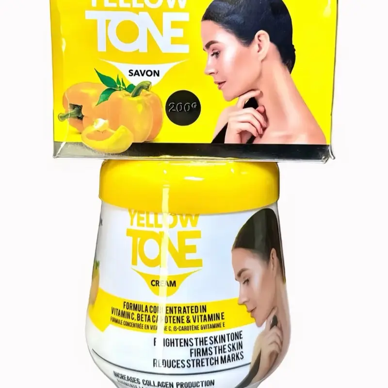Yellow Tone Vitamin C Body Cream - 450 ML Hydrating, Brightening All-Use Body Care Moisturizer