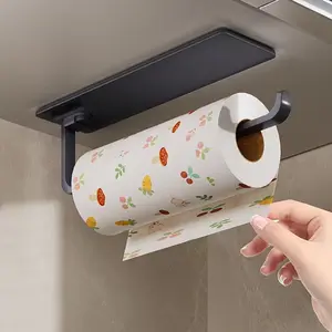 Modern Kitchen Paper Towel Holder, Toilet Paper Holder, Hanging Dispenser for Under Cabinet, Space Saving, Durable Plastic, Ideal for Bathroom, Business & Home