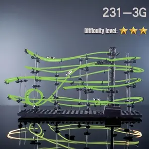 Roller coaster track building toys(Luminous), pinball track toys; multiple levels available to suit both beginners and advanced players.（231-3g）