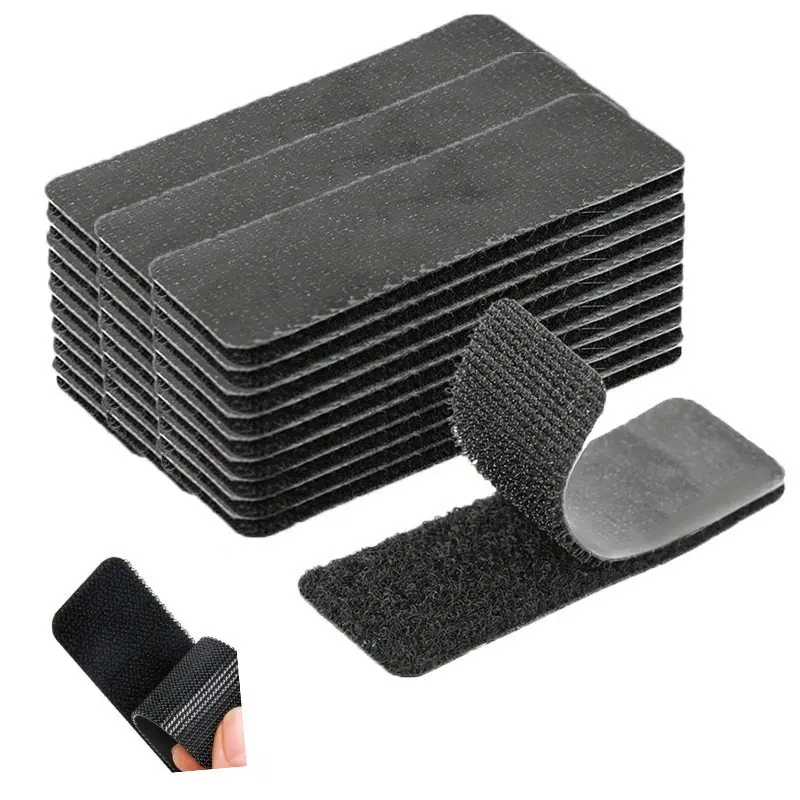 20 Sets Heavy Duty Hook and Loop Strips, Self-Adhesive Double-Sided Mounting Tape, Water-Resistant Reusable Fastener Strips for Wall Hanging, Picture Frames, Cable Management & DIY Projects