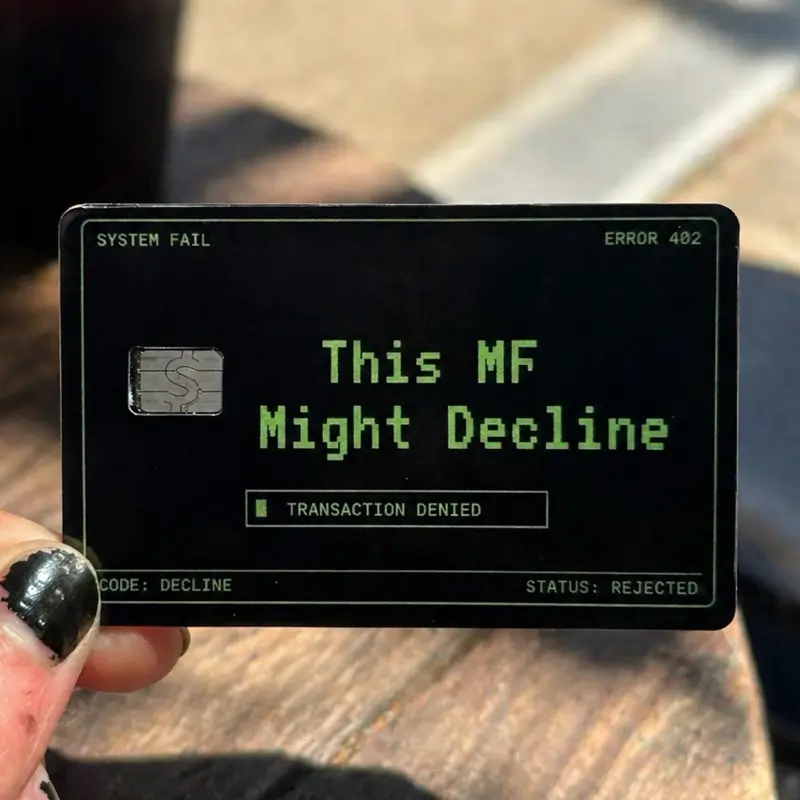 This MF Might Decline Debit Card Skin Sticker 2 Pack Funny Vinyl Credit Card Cover