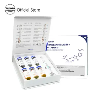 PADORO Tranexamic Acid Serum with Golden Vitamin C for Even Skin Tone Brightening Anti-Aging Moisturizing All Skin Types Skincare Gift