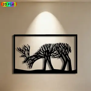 1pc Deer & Tree Metal Wall Art, Natural Deer Tree Statue Mural, Ideal Gift for Christmas, New Year, Nature Decor Enthusiasts, Weather-Resistant Metal Wall Decor Wall Sculptures, Perfect for Outdoor Fence & Living Room Wall, Charming Forest-Inspired Decor