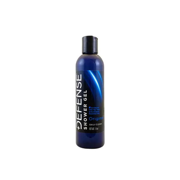 Defense Soap Original Shower Gel 8 oz. Bottle Organic & Vegan Body Wash with Tea Tree, Eucalyptus & Coconut - for Sensitive Skin