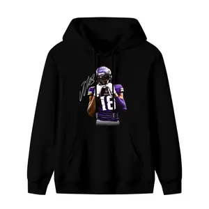 Justin Jefferson graphic hoodie, Minnesota football retro 90s style hoodie, athletic hoodie, American sports shirt knockoff, fan gift, street style unisex.