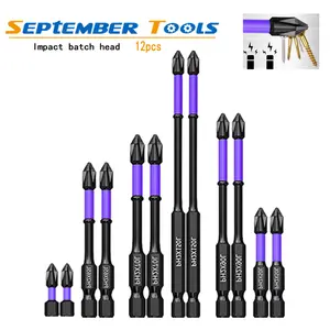 12pcs Magnetic Screwdriver Bits - Hex Shank Alloy Steel Bits with Non-Slip, Shockproof Magnetic Tips for Heavy Duty Power Tools, Hardware,summervibes