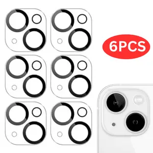 6-Pack Camera lens Protector for iPhone 11, 11 Pro, 11 Pro Max, 12, 12 Mini, 12 Pro, 13, 13 Mini, 13 Pro Max, 14, 15, 16, Camera Lens Protector 6Pcs