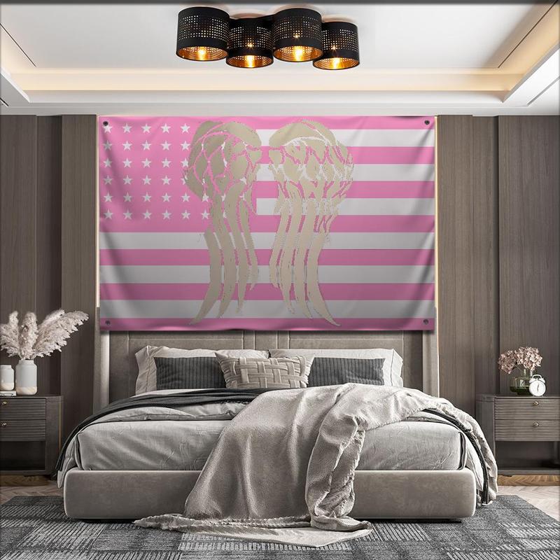 American Dead D-Daryl Dixon Flag For Garden Flags Party Living Room Home Balcony Wall Decor Banner Bedroom Tapestry Outdoor Peach skin suede