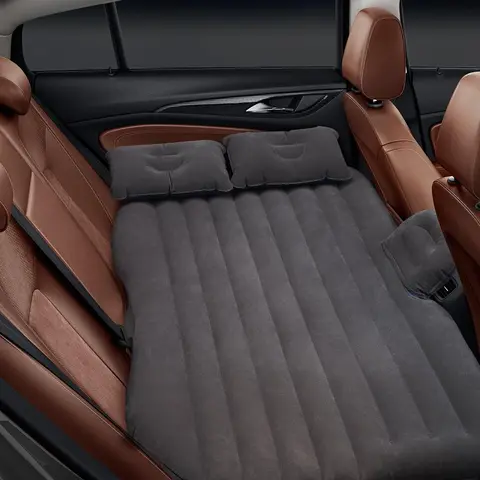 Self Inflating Car Bed - Lightweight Camping Sleeping Gear, Universal SUV Backseat Converter Extended Couch, Portable Black Bed with 2 Pillows, Multiple Components #tiktokshopsummersale, Self Inflating Bed