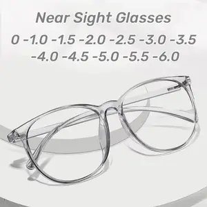 New Big Frame Anti-blue Light Near Sight Glasses Finished Myopia Glasses for Women Men Optical Prescription Eyewear 0 To -6.0
