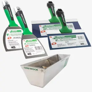 USG Sheetrock Matrix Blue Carbon & High Carbon Steel Taping Knife Set with Mud Pan