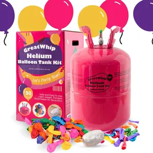 GreatWhip 13L Helium Tank Cylinder Up To 50 Latex Balloons, Helium Tank For Balloons At Home For Birthday Party Decor Accessory
