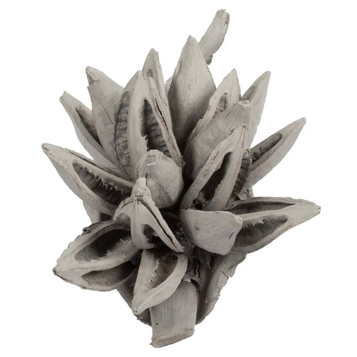 212 MAIN Grey Wash Star-Shape Synthetic Artificial Hanging Christmas Ornaments, 6-11" Star Pod Decorations for Indoor Modern Christmas Tree Home Holiday Displays, Hanging Ornament
