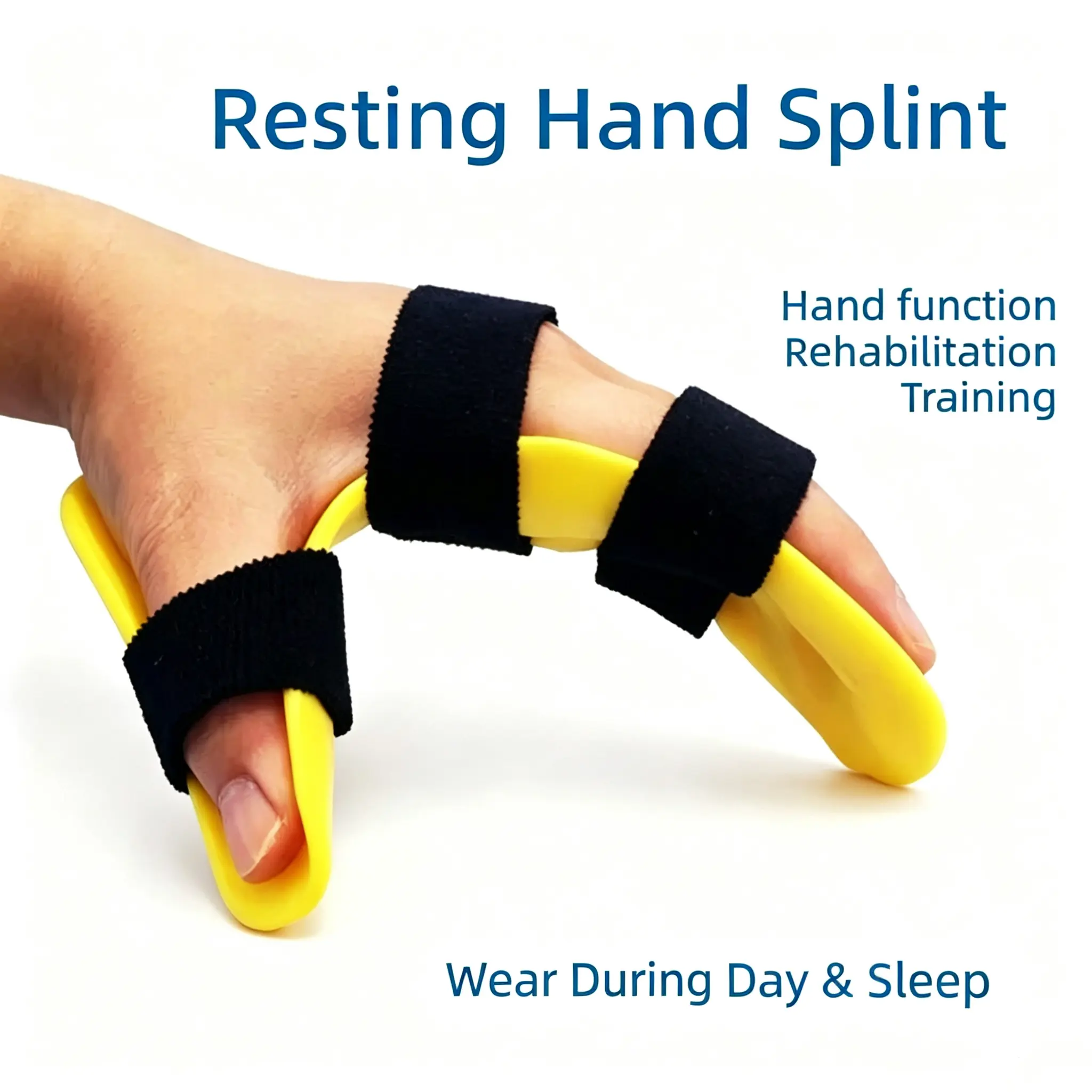 Fingerboard Compression Finger Sleeves - Perforated ABS Plastic Corrector with Adjustable Straps, Ergonomic Lightweight Nylon Velcro Wrap, Prop 65 Safe Healthcare Home Supplies for Adults’ Spasm Deformity Relief, Hand Recovery Support & Hand Rest