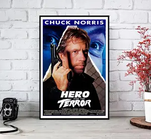 Chuck Norris Poster Vintage 80s Action Movie Wall Art Retro Film Print ( Unframed - Print Only )