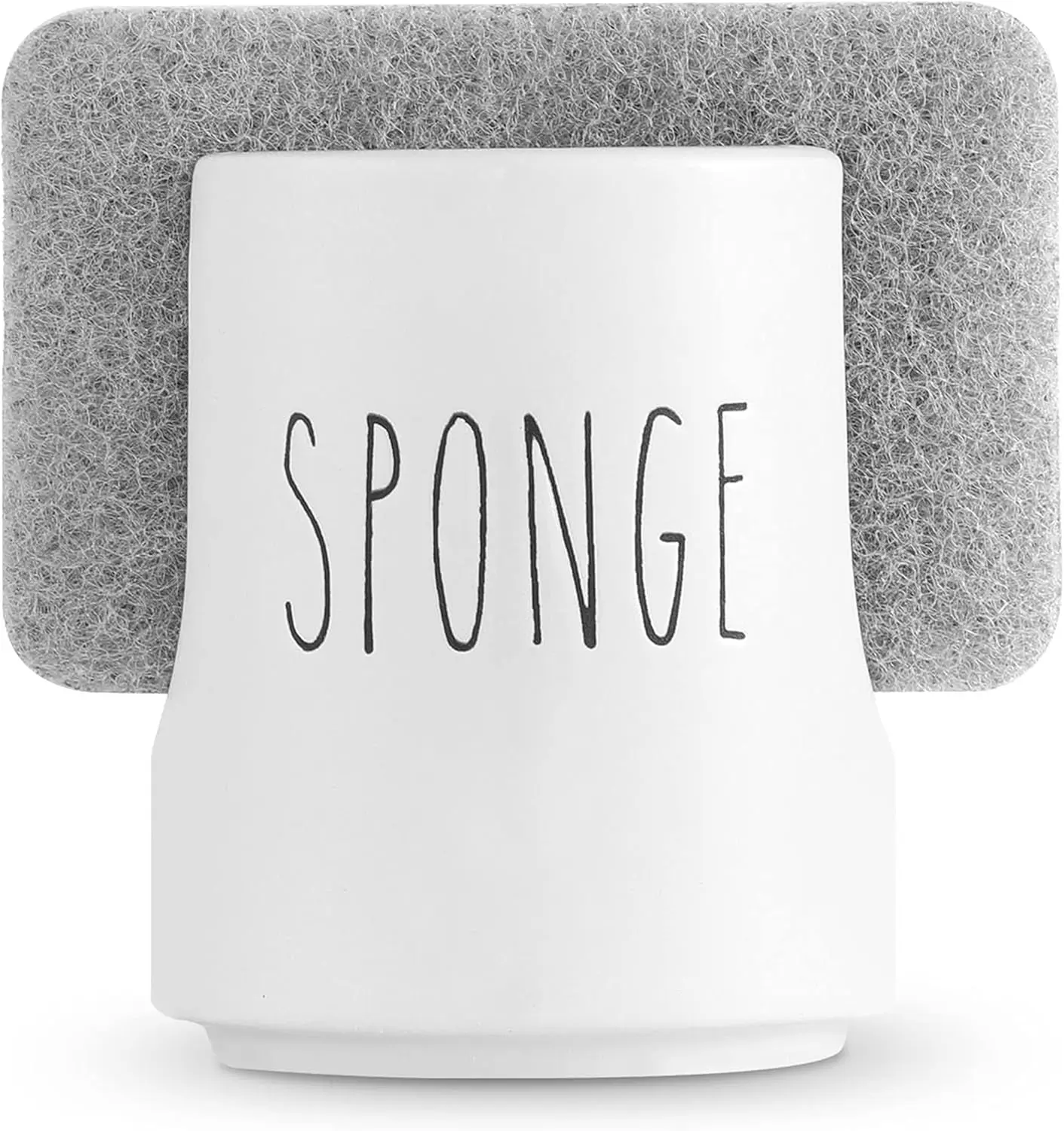 Ceramic Kitchen Sink Sponge Holder – White Caddy Organizer – Farmhouse Style Countertop Accessory