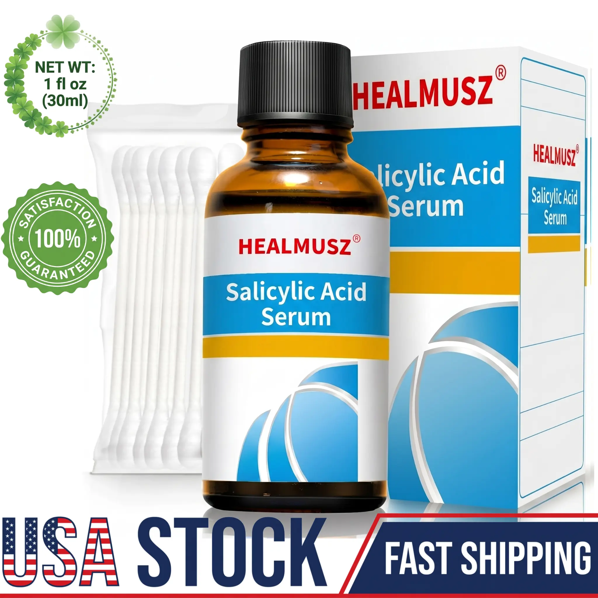 Salicylic Acid 5% + Honeysuckle Herbal Serum, Gentle Skin Care Serum for Smooth & Hydrated Looking Skin, Suitable for Daily Skincare Routine