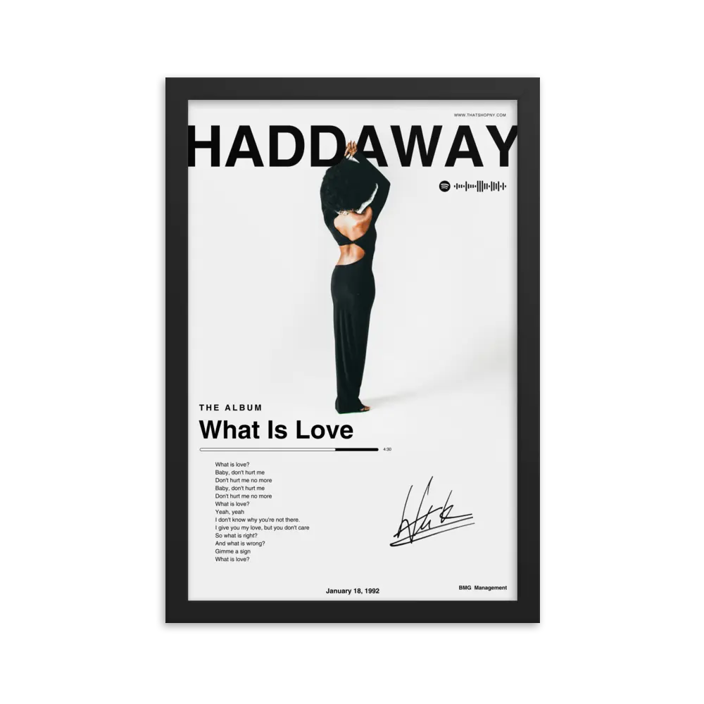 Haddaway | Framed White Poster