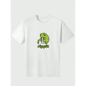 Rippit - Funny Unisex Stone T-Shirt Frog Sweat Casual Digital Print  Pure Heavy Cotton T Shirt
