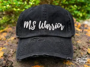 MS Warrior Hat | Distressed Baseball Cap OR Ponytail Hat | MS Strong | Multiple Sclerosis | Orange Awareness | ms Fighter | ms Surivor