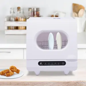 Portable Countertop Dishwashers,5 Washing Programs with Built-in Water Tank Leak-Proof Dry,1200W Automatic White Compact Dishwasher for Small Apartments Kitchen Cleaner Machine Appliances Cleaning