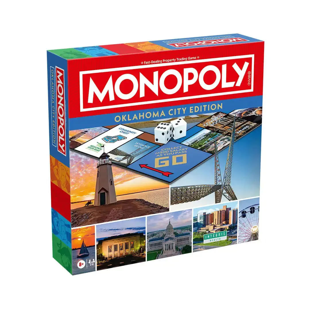 Hasbro Monopoly Oklahoma City, OK Edition - Classic, Fun, Strategy Board Game & Party Table Game for Tabletop Play, Fun Board Games