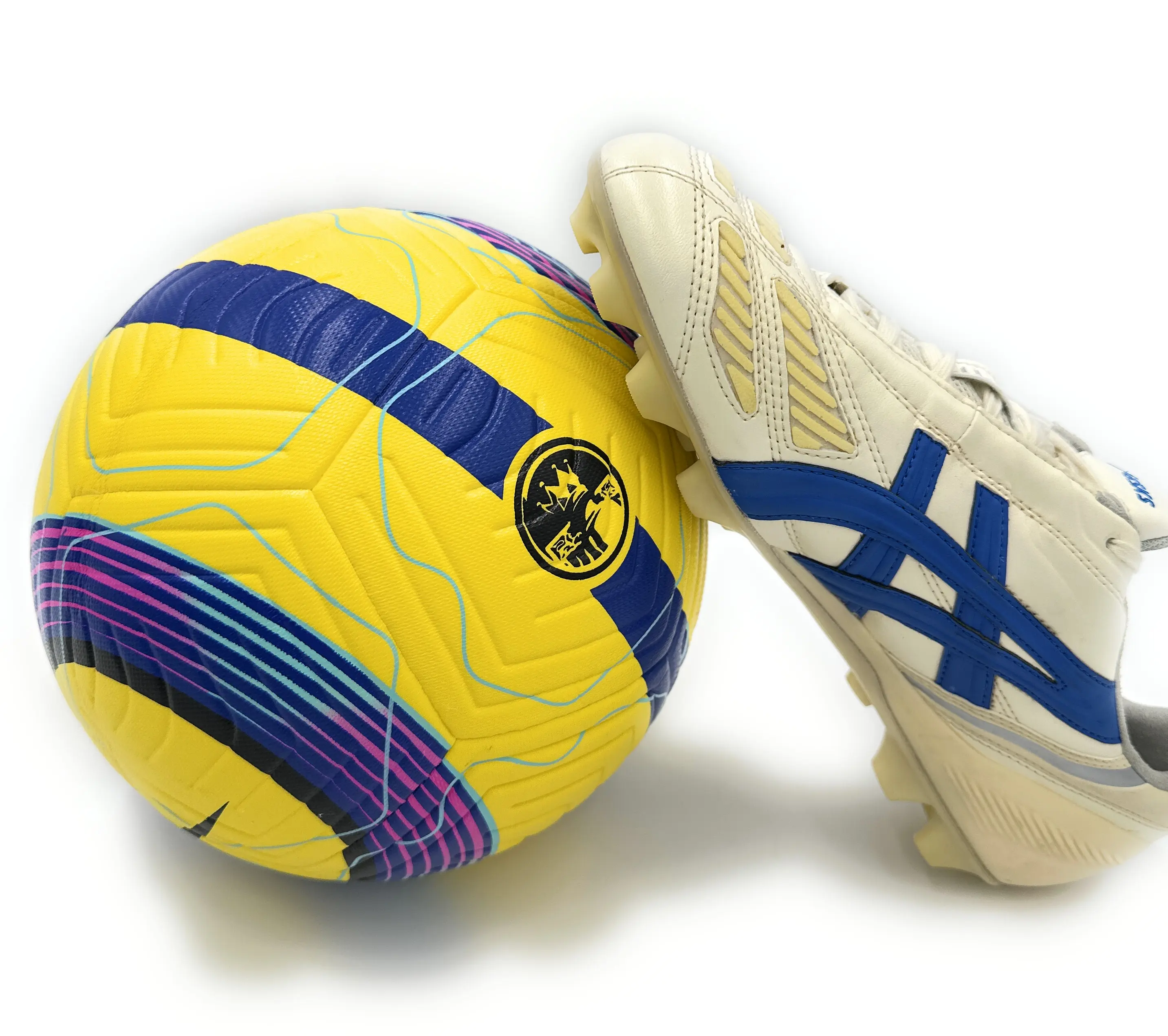 Size 5 Professional Leather Soccer Ball Glow in the Dark Classic by Prime Quality Wellnesss