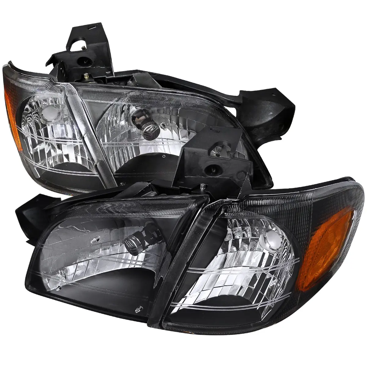 1997-2005 Chevrolet Venture Pontiac Montana/Trans Sport Crystal Headlights (Matte Black Housing/Clear Lens)