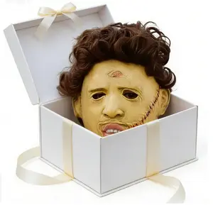 Lofytain 1974 Leatherface Full-Head Natural Latex Mask - Texas Chainsaw Massacre Unisex Adult Halloween Prop, Breathable Cosplay Party Accessory