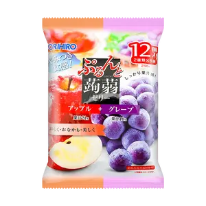 ORIHIRO Low-Calorie High-Fiber Konjac Juice Jelly Apple Grape 12 Pieces 240g