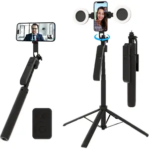 Auto   Selfie Stick Tripod with Fill Light, 360 Rotation & Gesture Control, 70.9" Selfie Stick Tripod for  with Remote for for /Vlog/Live Stream/Video Recording