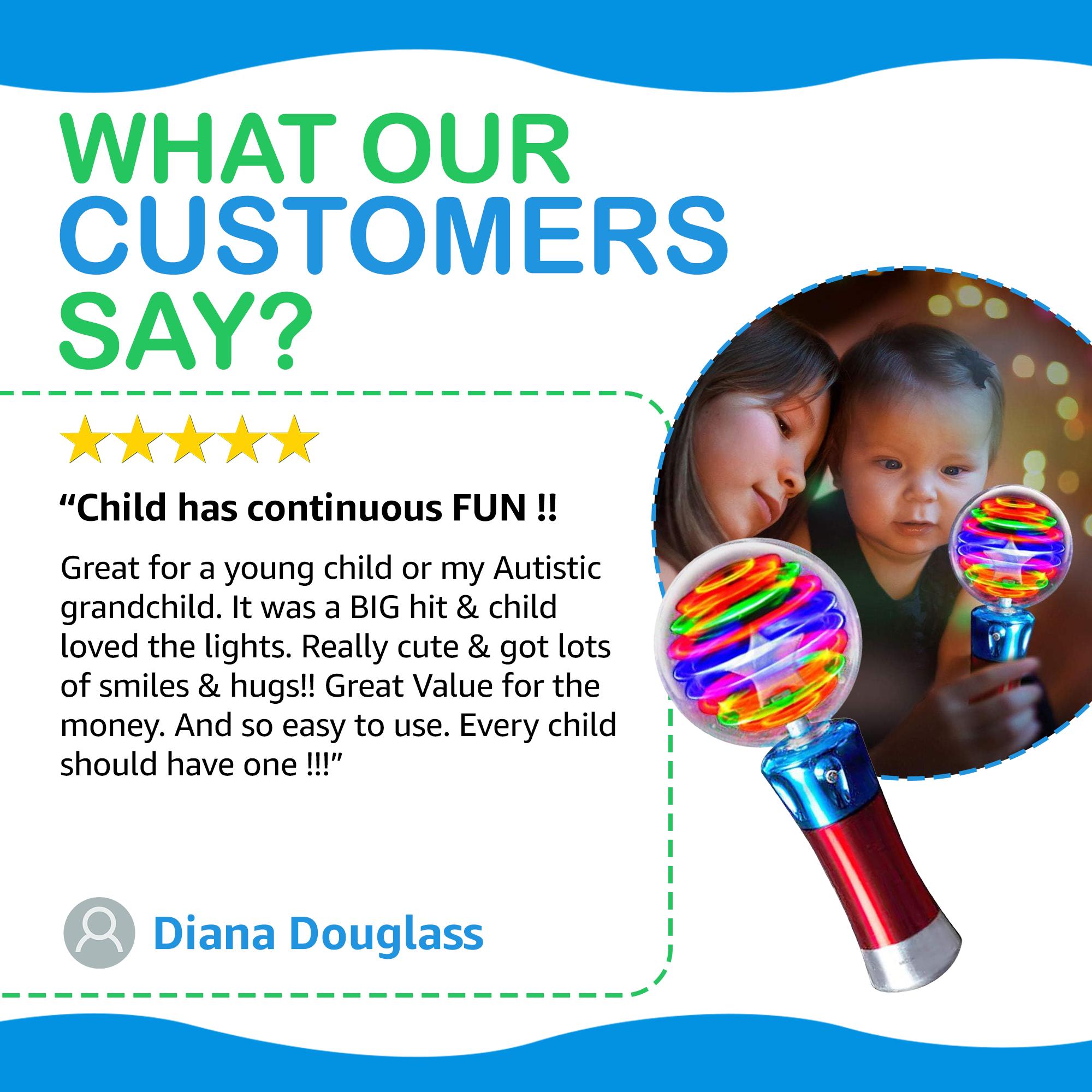 ArtCreativity Light-Up Magic Ball Wand for Kids – Spinning LED Toy, Batteries Included