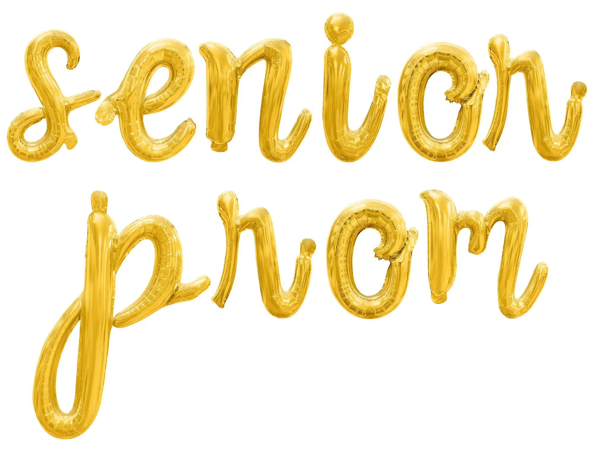 Cursive Script Letter Balloons - SENIOR PROM 16" Inch Alphabet Letters Foil Mylar Balloon Senior Prom Party Banner