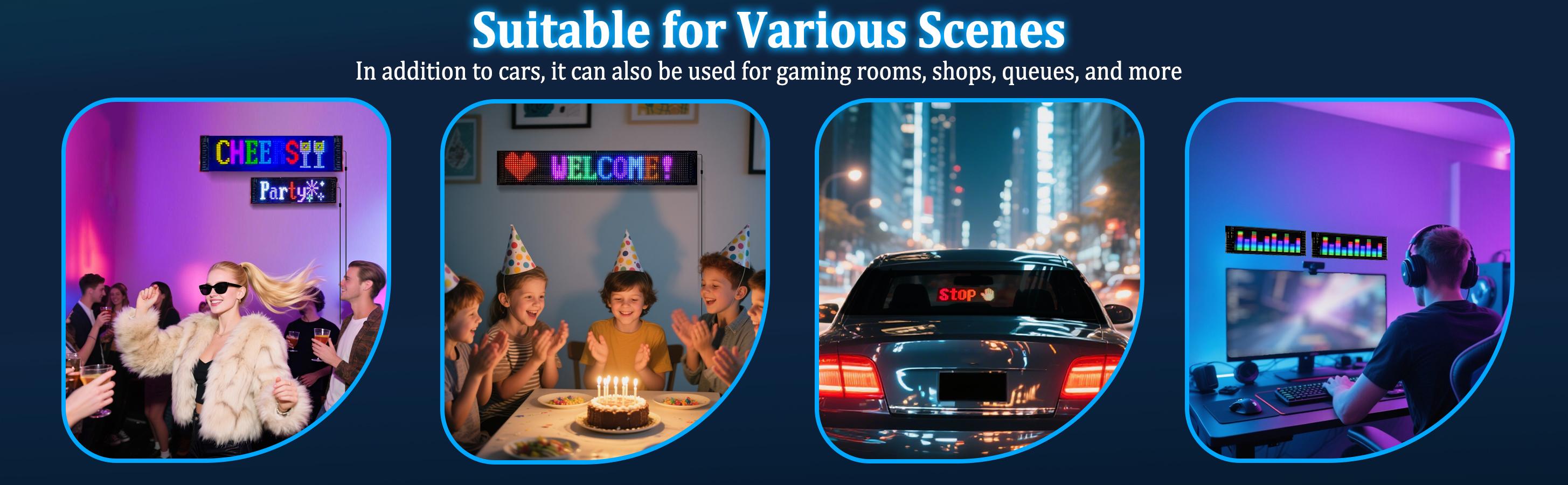 DIBMS 2 PCS Devil eyes For Vehicle, Truck, LED Matrix Panel, LED Sign For Car: Programmable, Bluetooth APP Control,Wireless APP-Controlled Scrolling LED Screen, Dynamic USB-Powered LED Display Screen