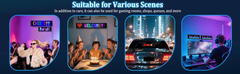 DIBMS 2 PCS Devil eyes For Vehicle, Truck, LED Matrix Panel, LED Sign For Car: Programmable, Bluetooth APP Control,Wireless APP-Controlled Scrolling LED Screen, Dynamic USB-Powered LED Display Screen