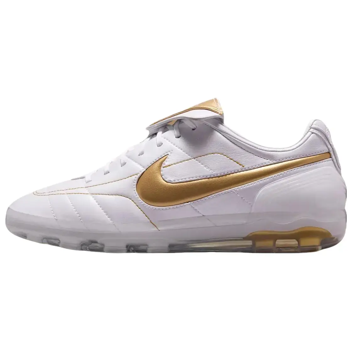 NIKE Cryoshot Tiempo Legend R10 Men's Classic Leather Sneaker - Solid White, Casual Football Fashion Shoe with Durable Rubber Outsole