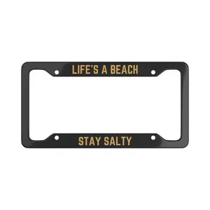 Life’s a Beach License Plate Frame, US Standard, Stay Salty Message, Beach Lover’s Car Accessory, Fun Summer Beach Decor for Vehicles