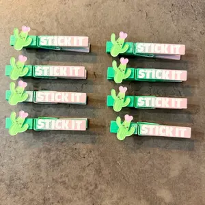 Gymnastics & Cheer Tumbling backpack cactus Stick it Pins for Competition - Handcrafted Wooden Clothespins with Glitter & Plastic Beads - Set of 4 Unique Spirit Pins for Cheerleading, Dance, and Gymnastics Events