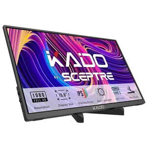 NEW-Kado by Sceptre 15.6" Portable Monitor Display IPS 1920x1080 Second Display for Laptop Dual USB Type-C Plug & Play Office Gaming Ergo Stand Built-In Speakers