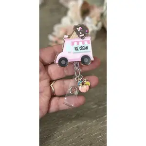 Pink Ice Cream Truck Badge Reel