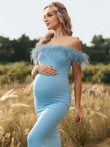 ELLIOTTWII Fitted Pregnancy Mermaid Maxi Gown Special Occasion Photoshoot Outfit