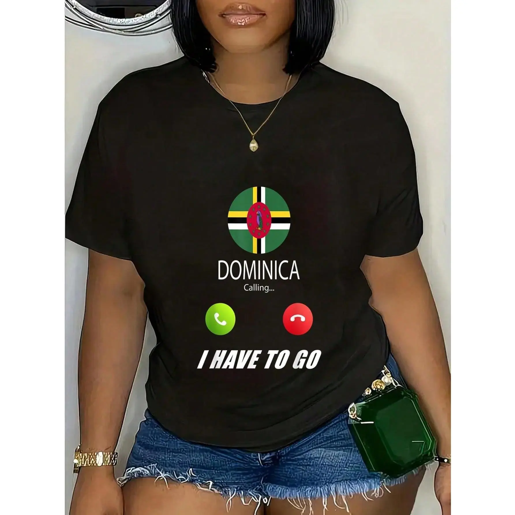 100% Cotton Dominica Is Calling T-Shirt Casual Short Sleeve Shirt graphic tees men crop tops summer outfits for men summer tops T-Shirt