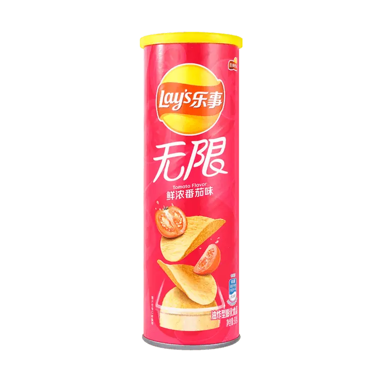 Lay's Sweet Potato Snack Chips - Tomato-Flavored Crunchy Crispy Crunchy Snacks, Ambient Late Night/Watch Party Treats, No Granulated Sugar, 90g