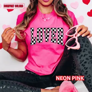 Checkered LOVER Comfort Color T-shirt