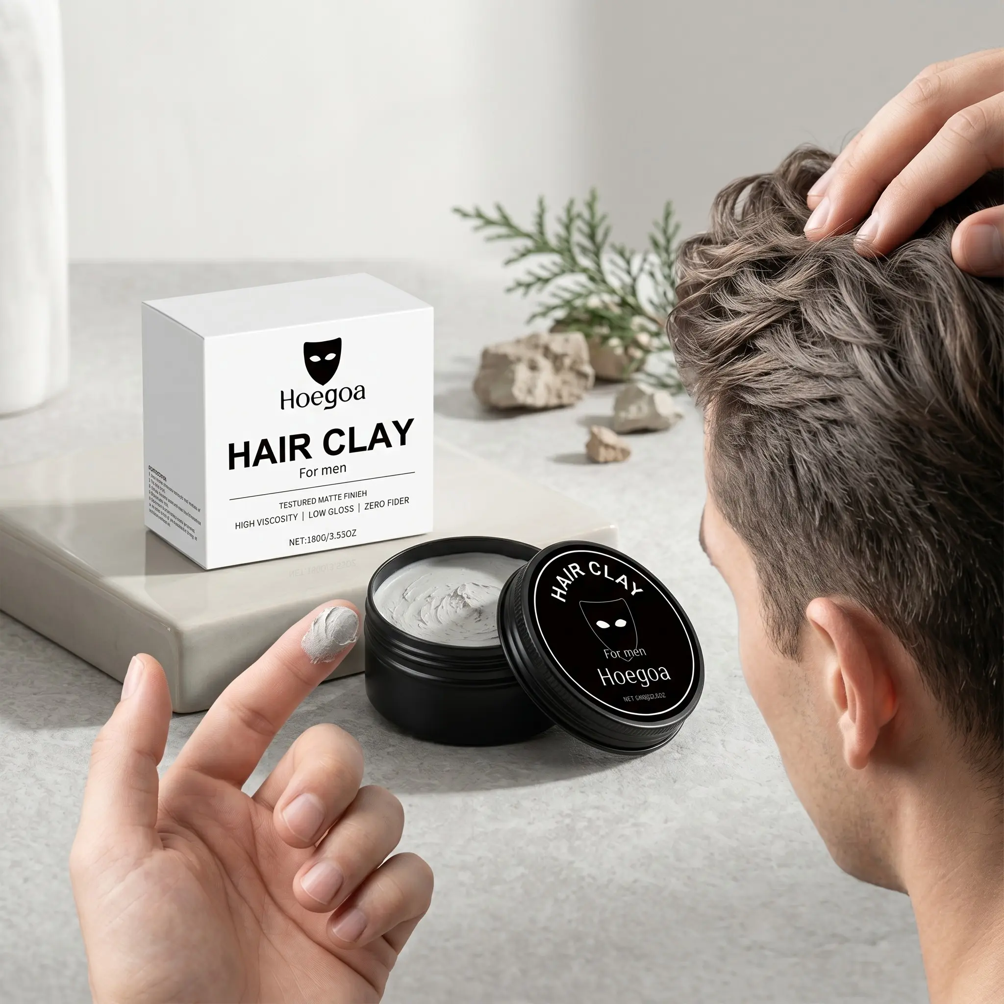 Men's Hair Clay for Natural Volume, Smooth Shine, Long-Lasting Hold, Matte Finish, Hair Styling Product, Styling Mud for Men, Perfect for Daily Use, Haircare, Hair Products