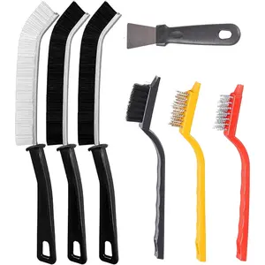7 count Crevice Cleaning Brush, Multifunctional Cleaning Brush Scrub Brush,Toilet Brush, in Narrow Corner Tight Spaces,Hard Bristle Grout Brush for Window,Kitchen,Bathroom,Faucets